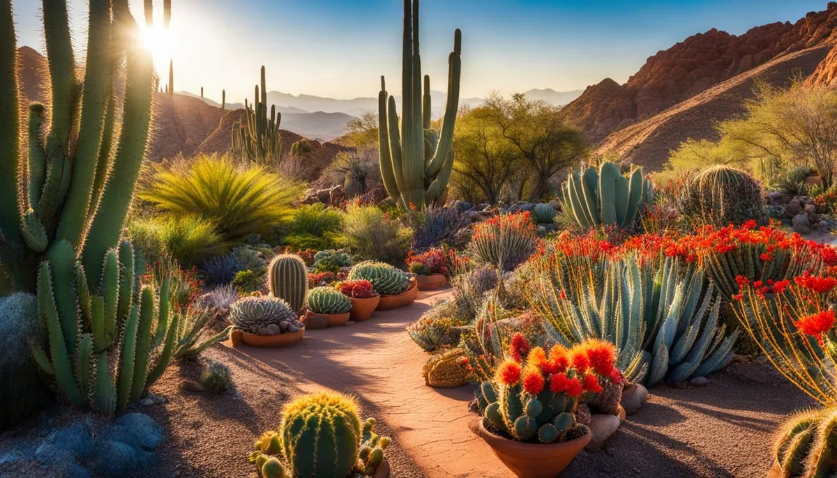 Cactus garden in bloom